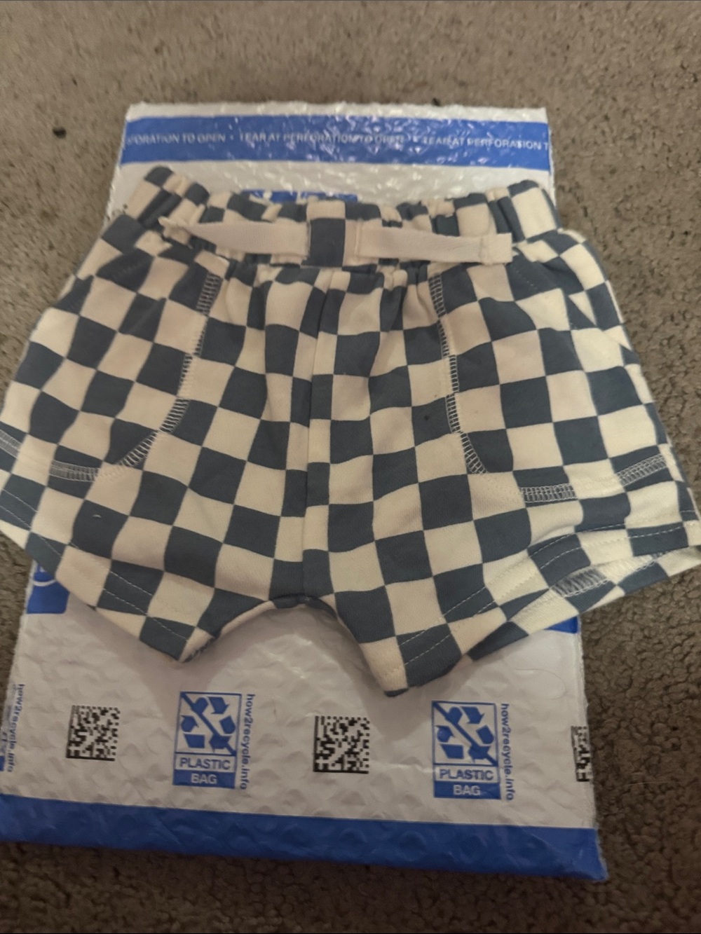 Garanimals Blue and Cream Checkered Toddler Shorts